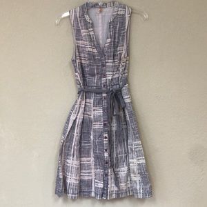 Anthropologie Maeve V neck button down dress size 6